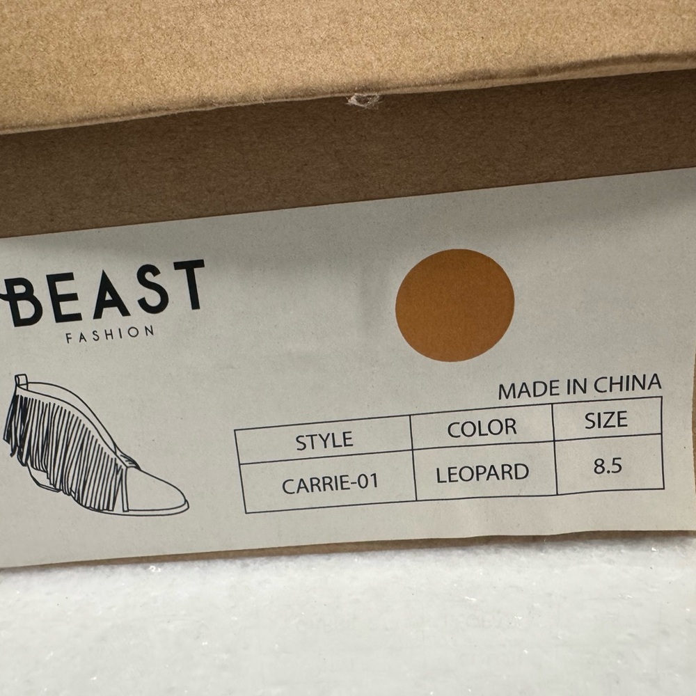 BEAST FASHION Leopard Fringe Footwear
